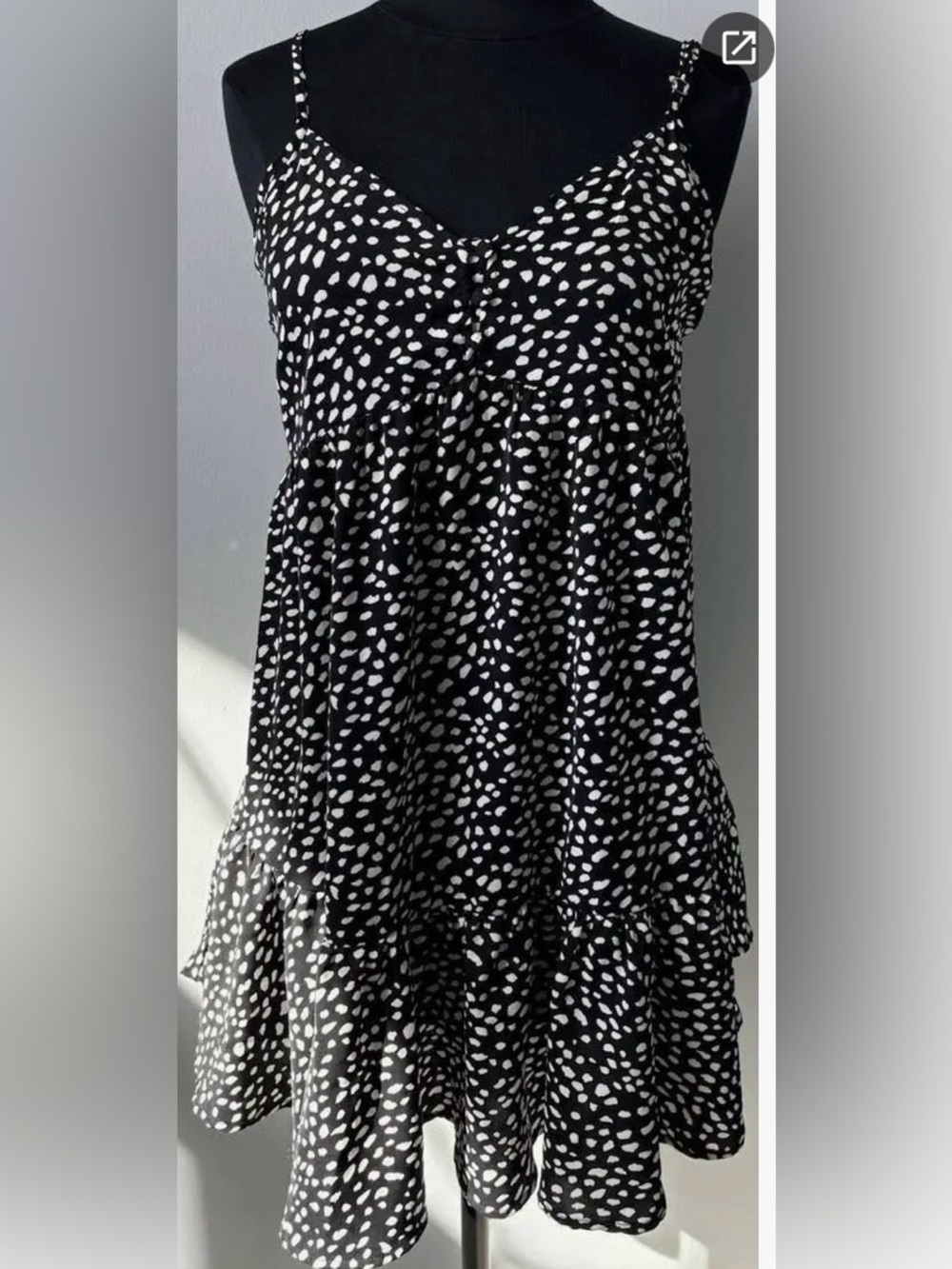 Altar’d State Black and White Spotted Sundress